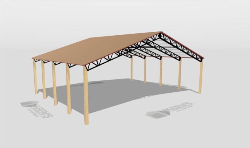 Keen'S Buildings, 50' X 40' X 12' Open Pole Barn Installed, Kpb-504012-Op