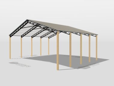 Keen's Buildings, 50' x 40' x 20' Open Pole Barn Installed, KPB-504020-OP