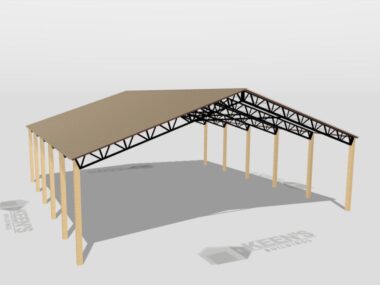 Keen's Buildings, 50' x 50' x 14' Open Pole Barn Installed, KPB-505014-OP