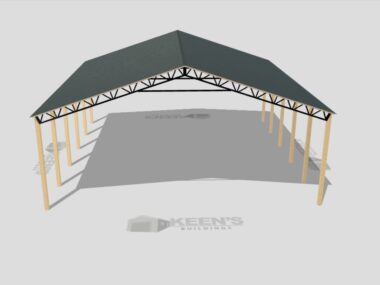 Keen's Buildings, 50' x 60' x 16' Open Pole Barn Installed, KPB-506016-OP