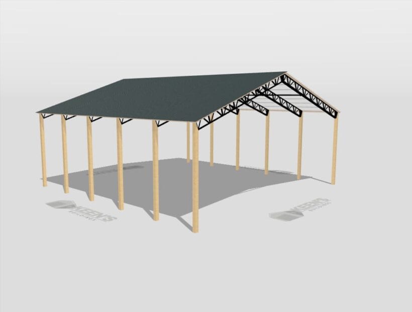 Keen'S Buildings, 50' X 50' X 16' Open Pole Barn Installed, Kpb-505016-Op