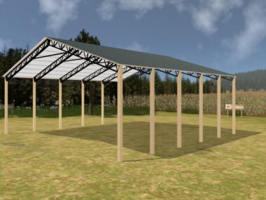 Keen's Buildings, 50' x 60' x 16' Open Pole Barn Installed, KPB-506016-OP