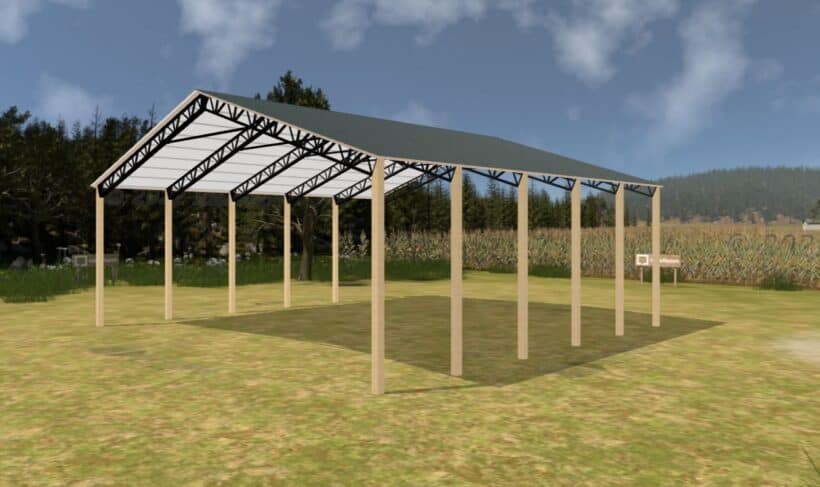 Keen'S Buildings, 50' X 50' X 16' Open Pole Barn Installed, Kpb-505016-Op