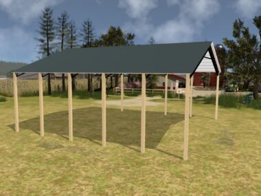 Keen's Buildings, 50' x 60' x 16' Open Pole Barn Installed, KPB-506016-OP