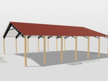 Keen's Buildings, 50' x 60' x 14' Open Pole Barn Installed, KPB-506014-OP