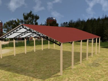 Keen's Buildings, 50' x 60' x 14' Open Pole Barn Installed, KPB-506014-OP