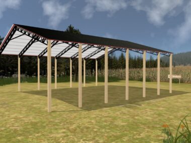 Keen's Buildings, 50' x 60' x 20' Open Pole Barn Installed, KPB-506020-OP