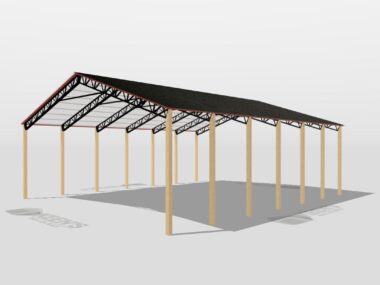 Keen's Buildings, 50' x 60' x 20' Open Pole Barn Installed, KPB-506020-OP