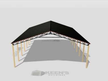 Keen's Buildings, 50' x 60' x 20' Open Pole Barn Installed, KPB-506020-OP