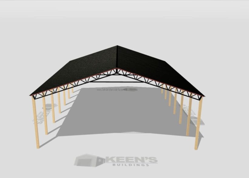 Keen'S Buildings, 50' X 60' X 20' Open Pole Barn Installed, Kpb-506020-Op