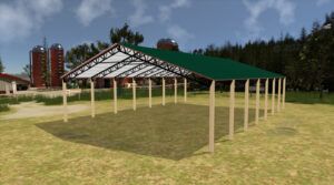 50' x 70' x 14' Open Pole Barn Installed