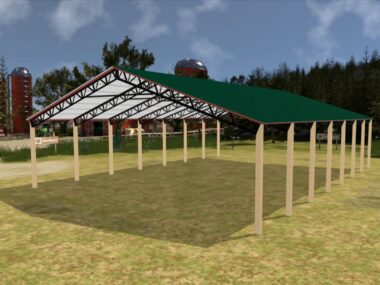 Keen's Buildings, 50' x 70' x 14' Open Pole Barn Installed, KPB-507014-OP