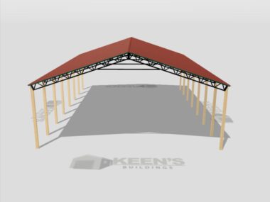 Keen's Buildings, 50' x 70' x 20' Open Pole Barn Installed, KPB-507020-OP