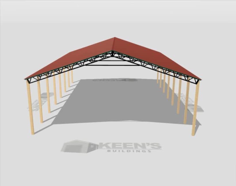 Keen'S Buildings, 50' X 70' X 16' Open Pole Barn Installed, Kpb-507016-Op