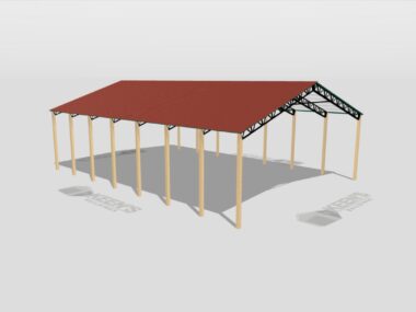 Keen's Buildings, 50' x 70' x 20' Open Pole Barn Installed, KPB-507020-OP