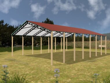 Keen's Buildings, 50' x 70' x 20' Open Pole Barn Installed, KPB-507020-OP