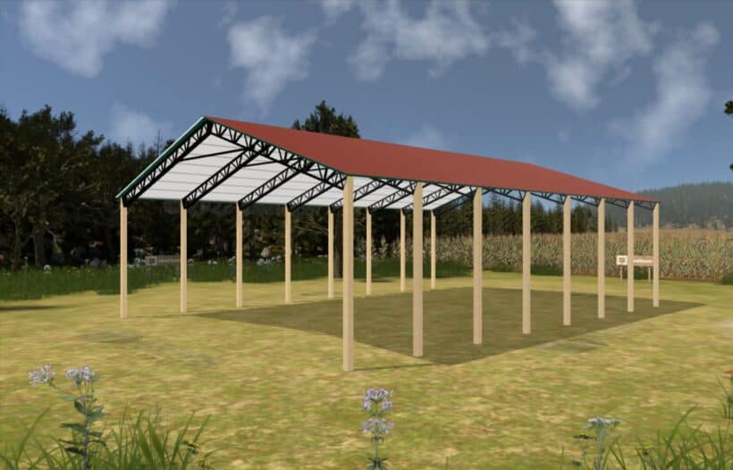 Keen'S Buildings, 50' X 70' X 16' Open Pole Barn Installed, Kpb-507016-Op