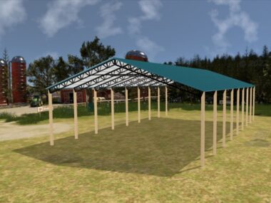 Keen's Buildings, 50' x 80' x 16' Open Pole Barn Installed, KPB-508016-OP