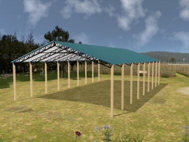 Keen's Buildings, 50' x 80' x 16' Open Pole Barn Installed, KPB-508016-OP