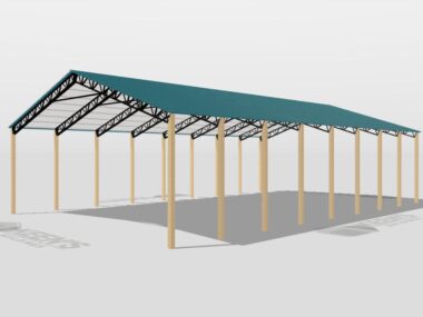 Keen's Buildings, 50' x 80' x 16' Open Pole Barn Installed, KPB-508016-OP