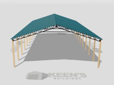 Keen's Buildings, 50' x 80' x 16' Open Pole Barn Installed, KPB-508016-OP