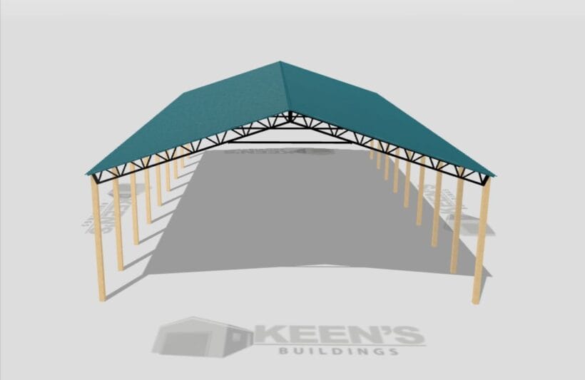 Keen'S Buildings, 50' X 80' X 16' Open Pole Barn Installed, Kpb-508016-Op