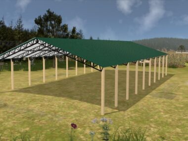 Keen's Buildings, 50' x 90' x 12' Open Pole Barn Installed, KPB-509012-OP