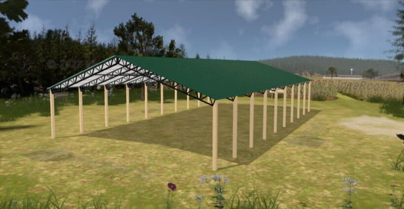 Keen'S Buildings, 50' X 90' X 12' Open Pole Barn Installed, Kpb-509012-Op