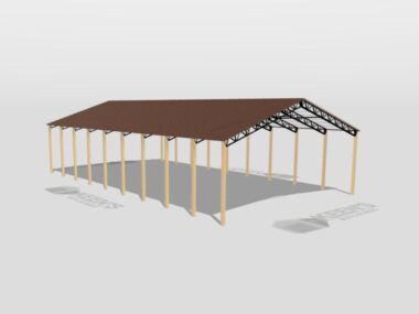 Keen's Buildings, 50' x 90' x 20' Open Pole Barn Installed, KPB-509020-OP