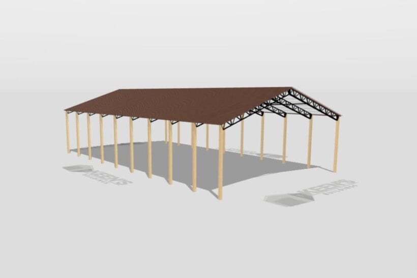 Keen'S Buildings, 50' X 90' X 20' Open Pole Barn Installed, Kpb-509020-Op