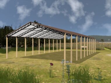 Keen's Buildings, 50' x 90' x 20' Open Pole Barn Installed, KPB-509020-OP