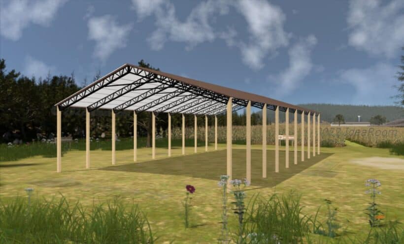 Keen'S Buildings, 50' X 90' X 20' Open Pole Barn Installed, Kpb-509020-Op
