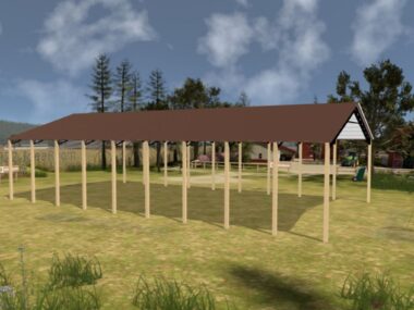 50x90 Pole Barn Side View