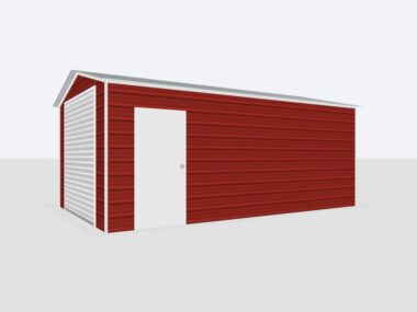 Keen's Buildings, 12x20x8 Metal Garage, KBG-1G122008-1D1W
