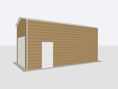 Keen's Buildings, 12x25x12 Metal Garage, KBG-1G122512-1D1W
