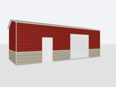 Keen's Buildings, 12x30x10 Metal Garage, KBG-1G123010-1D1W