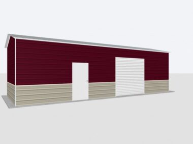 Keen's Buildings, 12x35x10 Metal Garage, KBG-1G123510-1D1W