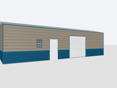 Keen's Buildings, 12x40x10 Metal Garage, KBG-1G124010-1D1W