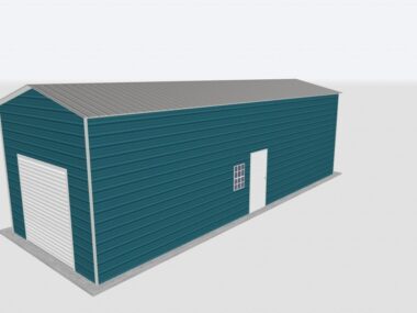 Keen's Buildings, 14x40x12 Metal Garage, KBG-1G144012-1D1W