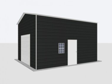 Keen's Buildings, 16x40x12 Metal Garage, KBG-1G164012-1D1W
