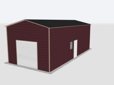 Keen's Buildings, 16x35x12 Metal Garage, KBG-1G163512-1D1W