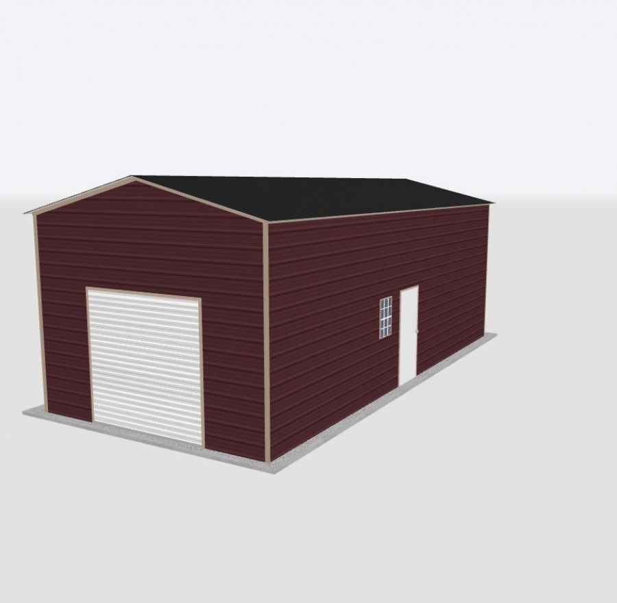 16X35X12 Metal Garage 16X35X12 Metal Garage Keen'S Buildings, 16X35X12 Metal Garage, Kbg-1G163512-1D1W