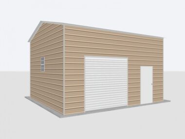 Keen's Buildings, 18x20x12 Metal Garage, KBG-1G182012-1D1W
