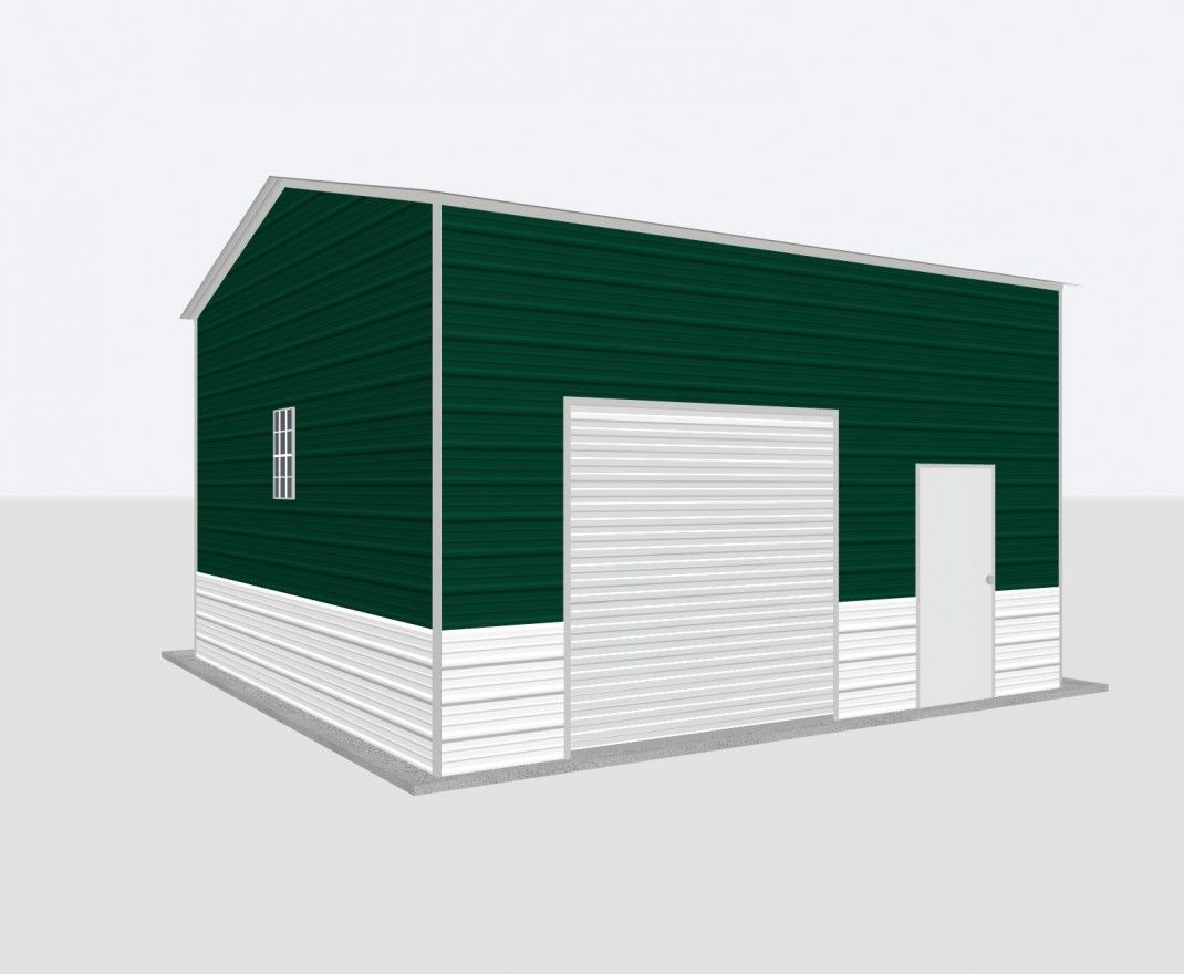 20X20X12 Metal Garage 20X20X12 Metal Garage Keen'S Buildings, 20X20X12 Metal Garage, Kbg-1G202012-1D1W
