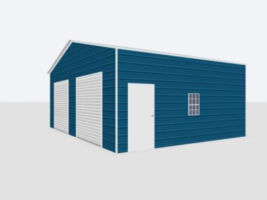 Keen's Buildings, 26x20x10 2-Car Metal Garage, KBG-2G262010-1D1W