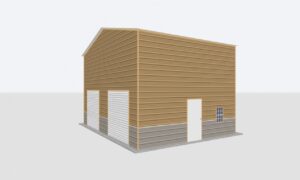 26x20x16 2-Car Metal Garage
