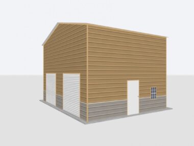 Keen's Buildings, 26x20x16 2-Car Metal Garage, KBG-2G262016-1D1W