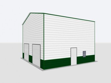 Keen's Buildings, 26x35x18 Metal Garage/Workshop Installed, KBG-1G263518-1D1W