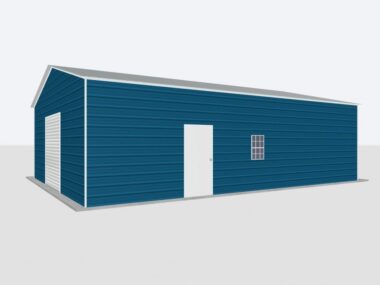 Keen's Buildings, 26x65x10 2-Car Metal Garage, KBG-2G266510-1D1W