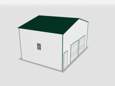 Keen's Buildings, 28x20x14 2-Car Metal Garage, KBG-2G282014-1D1W